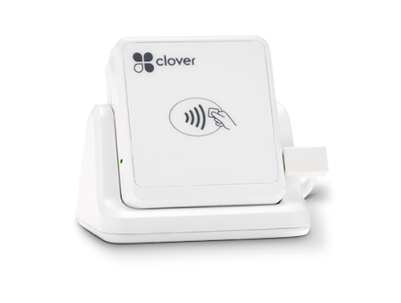 Clover mini payment device on a white background