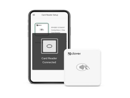 Clover go device in white and black color with white background